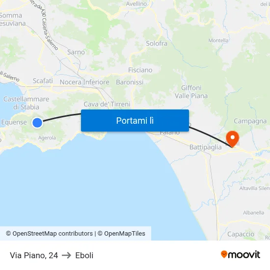 Via Piano, 24 to Eboli map
