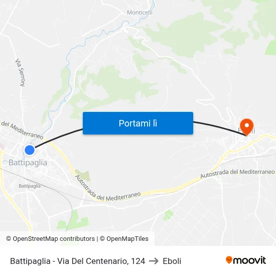 Battipaglia - Via Del Centenario, 124 to Eboli map