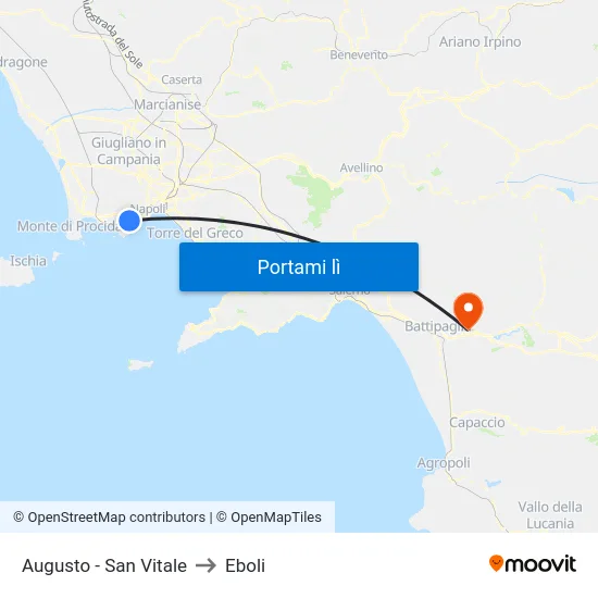 Augusto - San Vitale to Eboli map