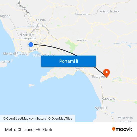 Metro Chiaiano to Eboli map