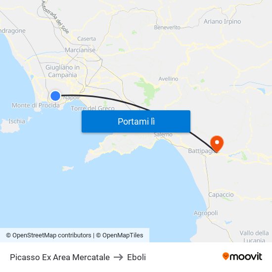 Picasso Ex Area Mercatale to Eboli map