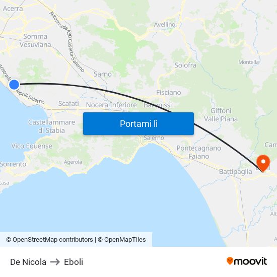 De Nicola to Eboli map