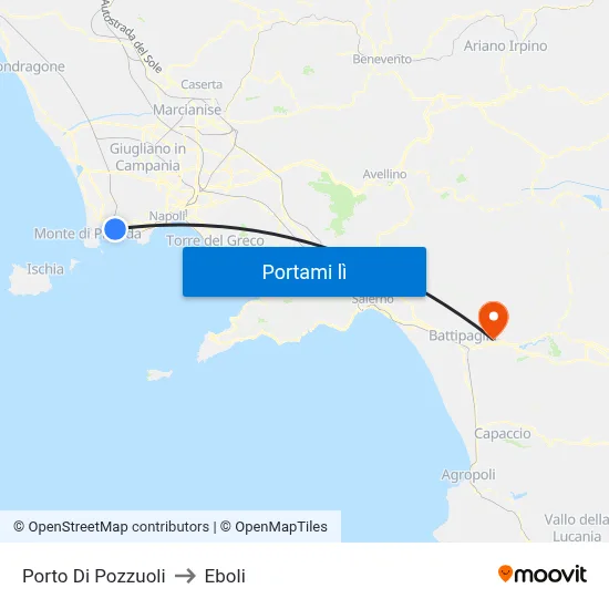 Porto Di Pozzuoli to Eboli map
