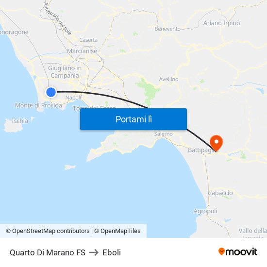 Quarto Di Marano FS to Eboli map