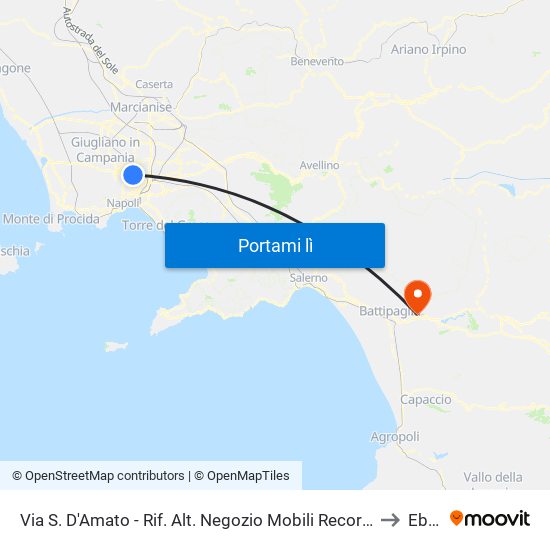 Via S. D'Amato - Rif. Alt. Negozio Mobili Record Linea to Eboli map