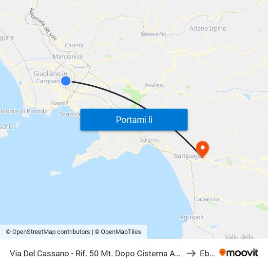 Via Del Cassano - Rif. 50 Mt. Dopo Cisterna Acquedotto to Eboli map