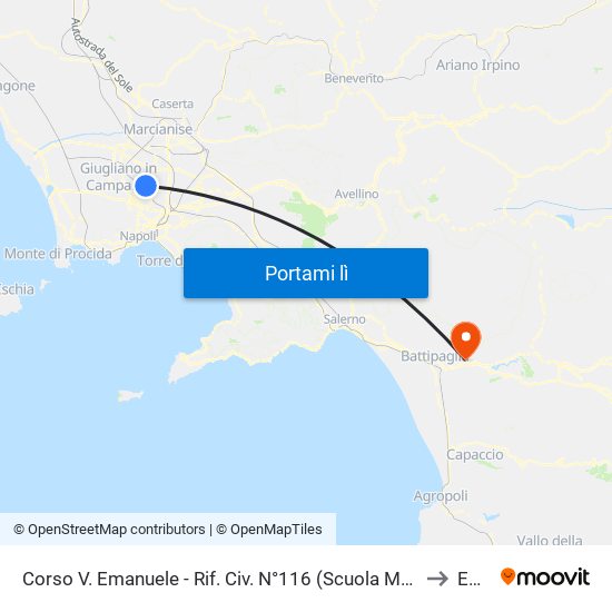 Corso V. Emanuele - Rif. Civ. N°116 (Scuola Media Capasso to Eboli map