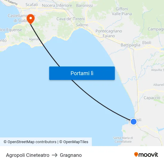 Agropoli Cineteatro to Gragnano map