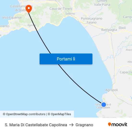S. Maria Di Castellabate Capolinea to Gragnano map