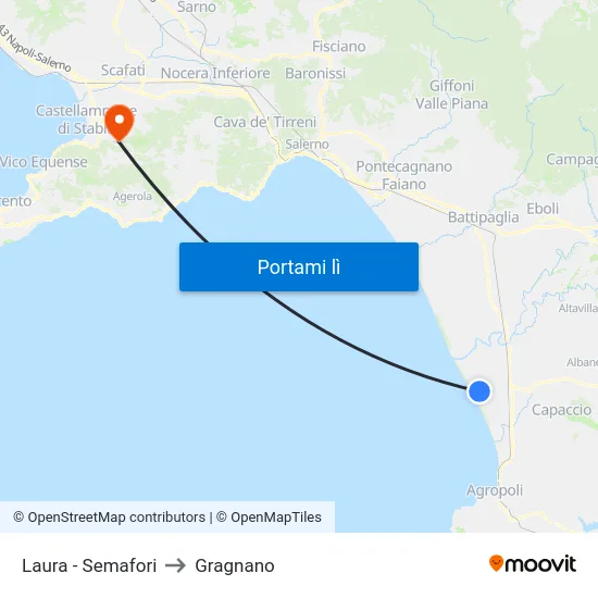 Laura - Semafori to Gragnano map
