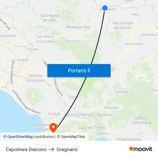 Capolinea Diacono to Gragnano map