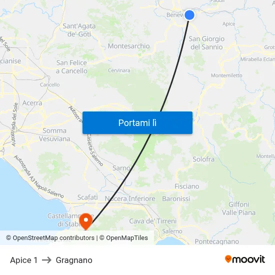 Apice 1 to Gragnano map