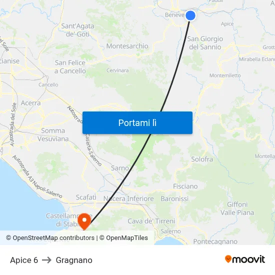 Apice 6 to Gragnano map