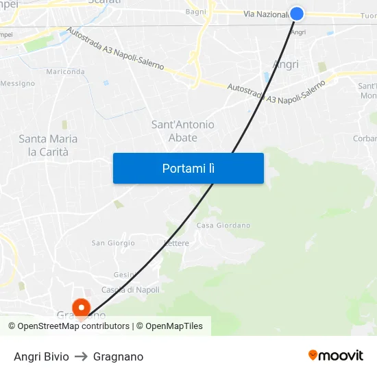 Angri Bivio to Gragnano map