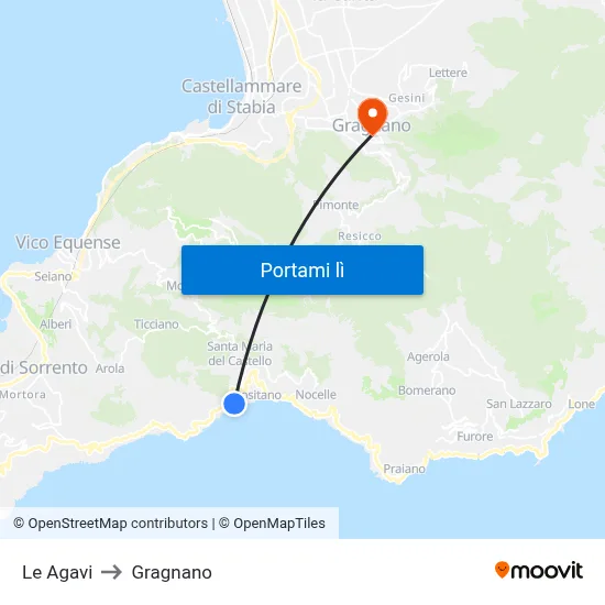 Le Agavi to Gragnano map
