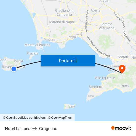 Hotel La Luna to Gragnano map