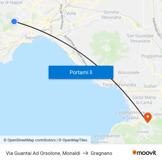 Via Guantai Ad Orsolone, Monaldi to Gragnano map