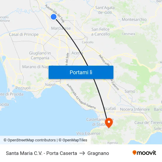Santa Maria C.V. - Porta Caserta to Gragnano map