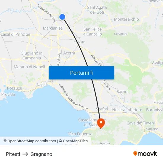 Pitesti to Gragnano map