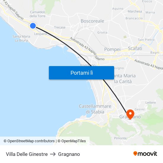 Villa Delle Ginestre to Gragnano map