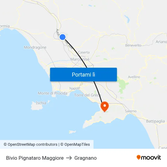 Bivio Pignataro Maggiore to Gragnano map
