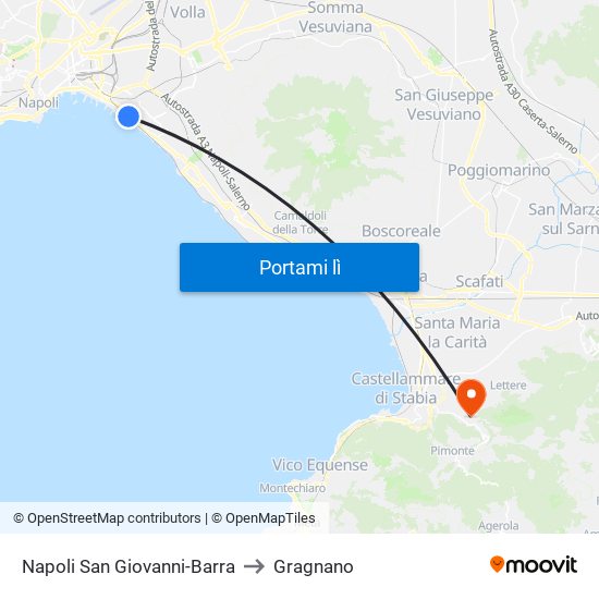 Napoli San Giovanni-Barra to Gragnano map