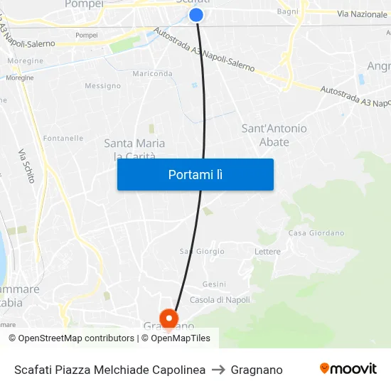 Scafati Piazza Melchiade Capolinea to Gragnano map