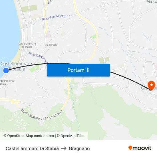 Castellammare Di Stabia to Gragnano map