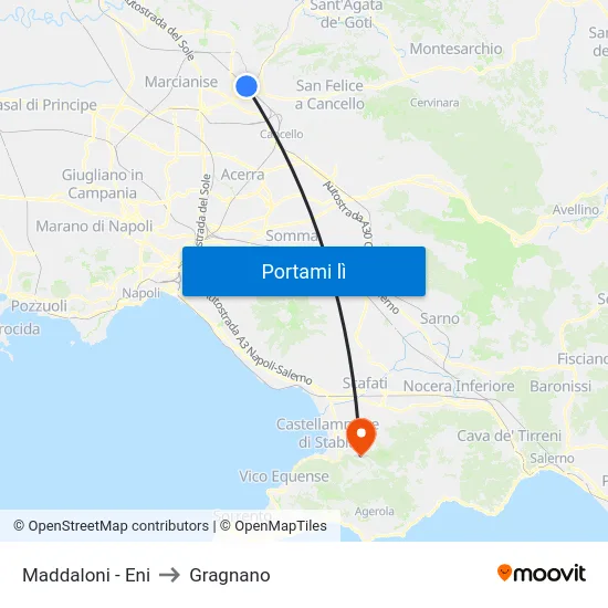 Maddaloni - Eni to Gragnano map