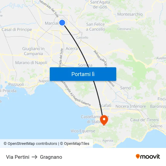 Via Pertini to Gragnano map