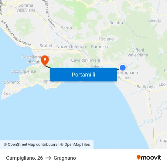 Campigliano, 26 to Gragnano map