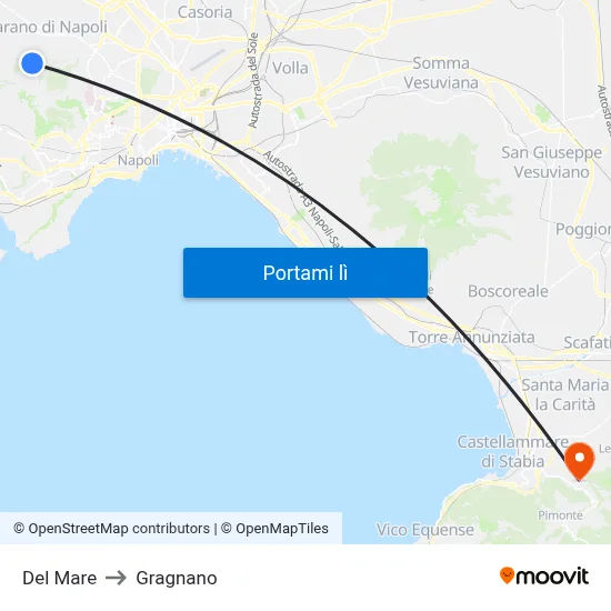 Del Mare to Gragnano map