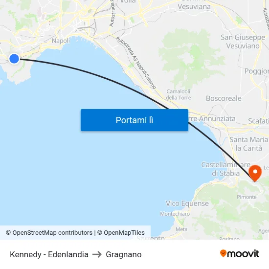 Kennedy - Edenlandia to Gragnano map