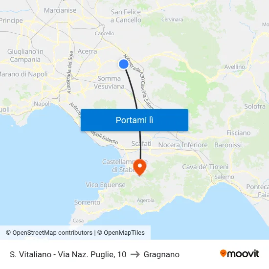 S. Vitaliano - Via Naz. Puglie, 10 to Gragnano map