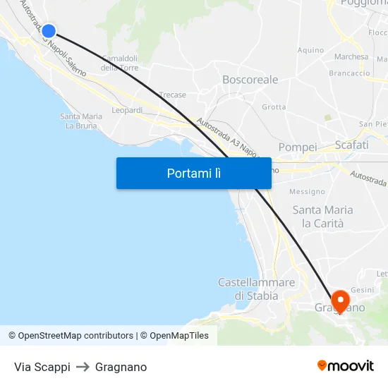 Via Scappi to Gragnano map