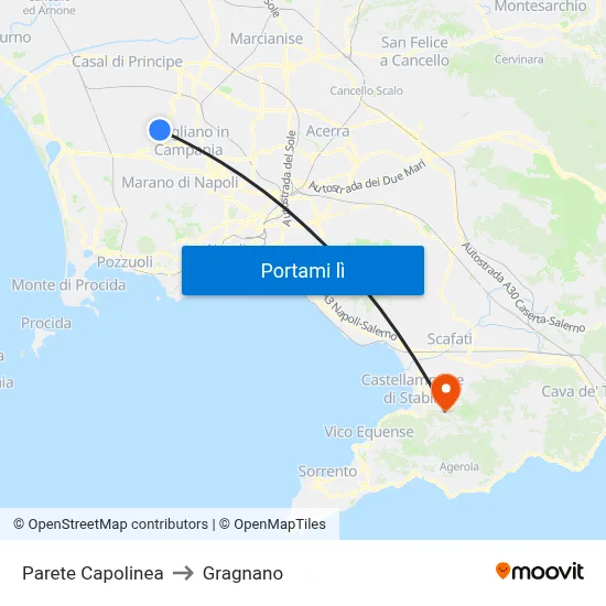 Parete Capolinea to Gragnano map
