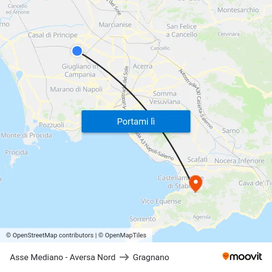 Asse Mediano - Aversa Nord to Gragnano map