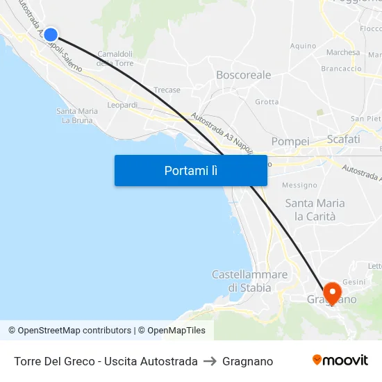 Torre Del Greco - Uscita Autostrada to Gragnano map