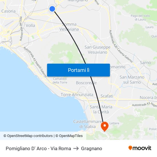 Pomigliano D' Arco - Via Roma to Gragnano map