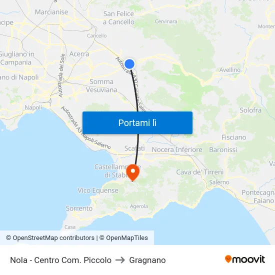 Nola - Centro Com. Piccolo to Gragnano map