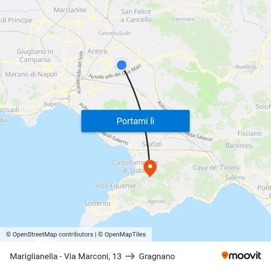Mariglianella - Via Marconi, 13 to Gragnano map