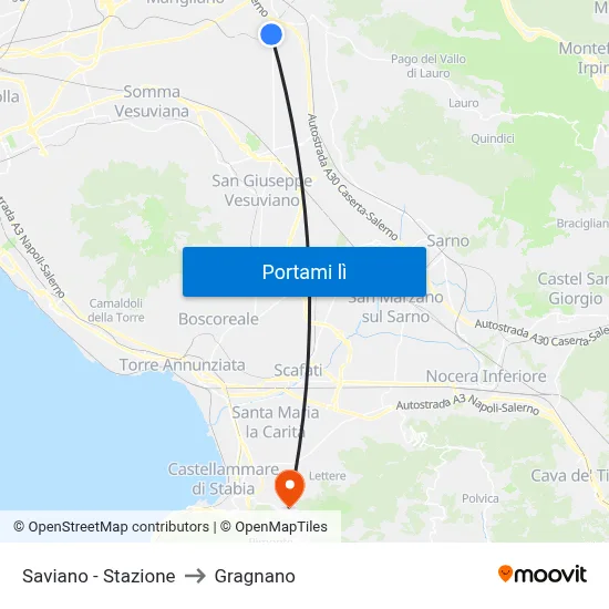 Saviano - Stazione to Gragnano map