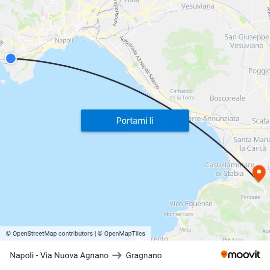 Napoli - Via Nuova Agnano to Gragnano map