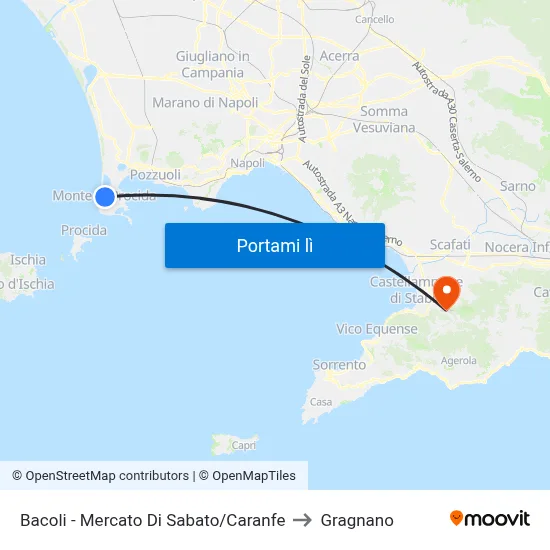 Bacoli - Mercato Di Sabato/Caranfe to Gragnano map