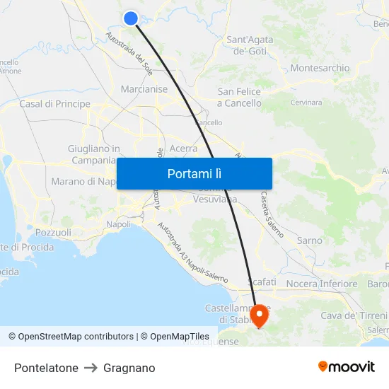 Pontelatone to Gragnano map