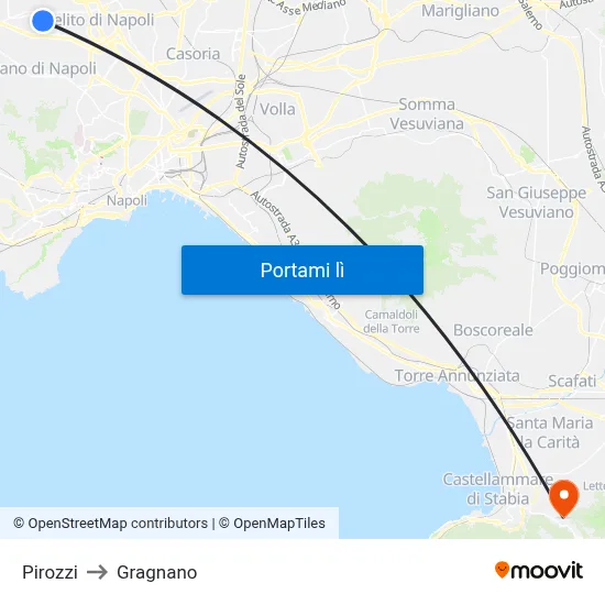 Pirozzi to Gragnano map