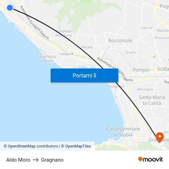 Aldo Moro to Gragnano map
