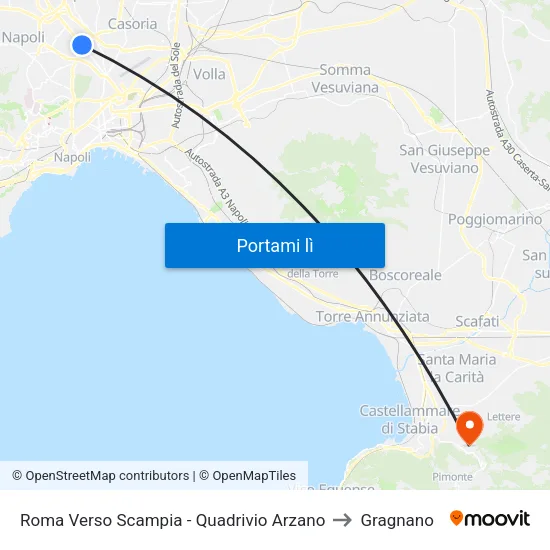 Roma Verso Scampia - Quadrivio Arzano to Gragnano map