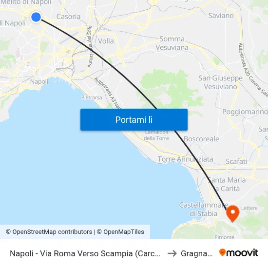 Napoli - Via Roma Verso Scampia (Carcere) to Gragnano map
