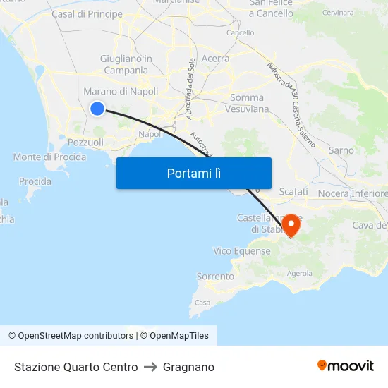 Stazione Quarto Centro to Gragnano map